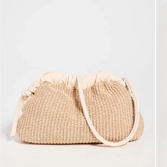 Mansur Gavriel Woven Straw Crossbody with Cream Trim - Picture 6 of 7